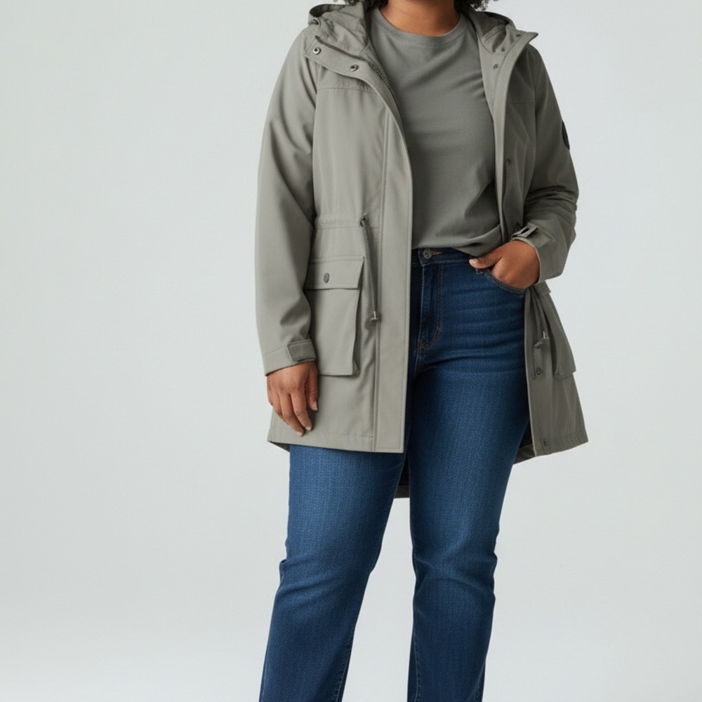 DKNY EUC SZ XXL Hooded Utility Rain Jacket 🌧️✨